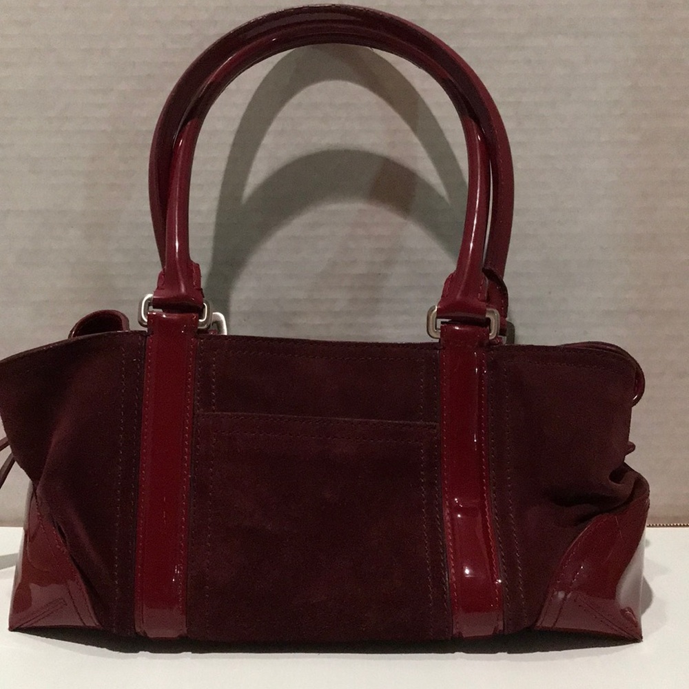 Ann Taylor Burgundy Suede/Patent Purse